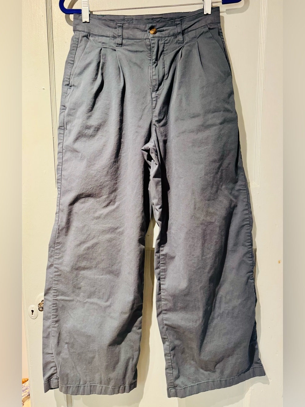 Pact Organic Women's Wide Leg Chino Pants in storm blue
